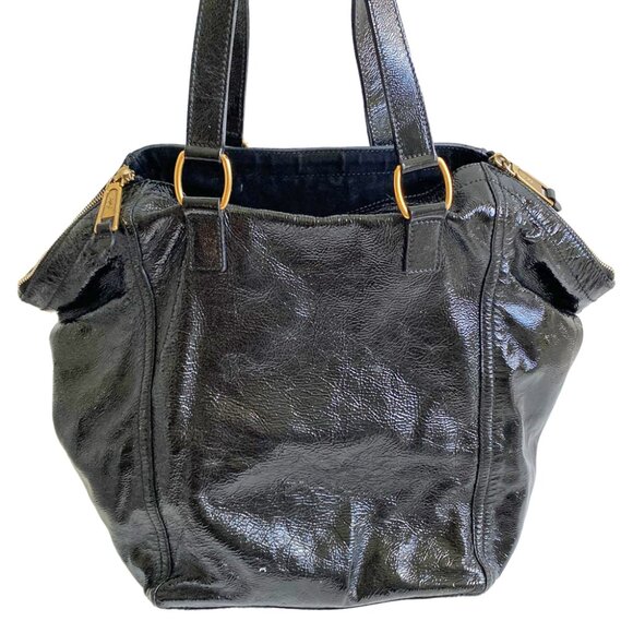 Yves Saint Laurent Downtown Tote Patent Leather Top Handle Bag - Picture 9 of 9